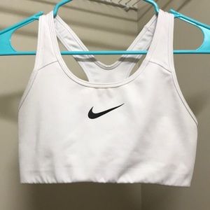 White Nike Classic Sports Bra